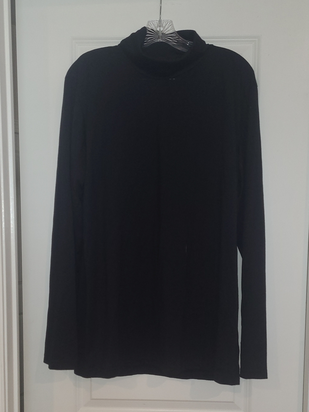 Allegra K Black Long-Sleeve Turtleneck Shirt